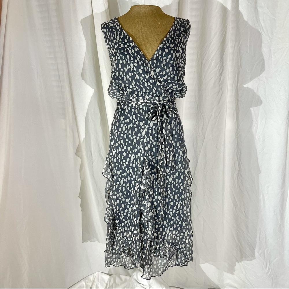 Pyramid Collection Grey  Chiffon Ruffle Dress